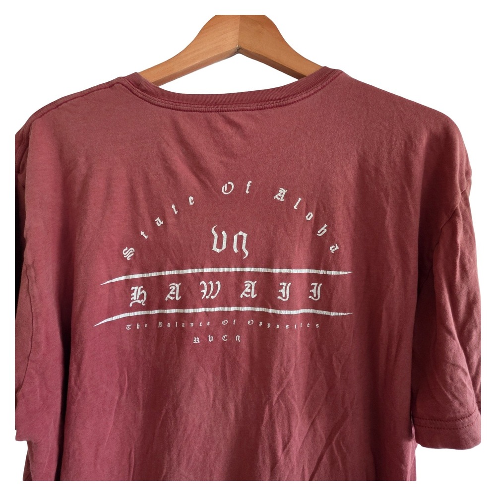 RVCA Mens Vintage Wash VA Hawaii State of Aloha Graphic T-Shirt Burgundy XXL - Picture 8 of 8